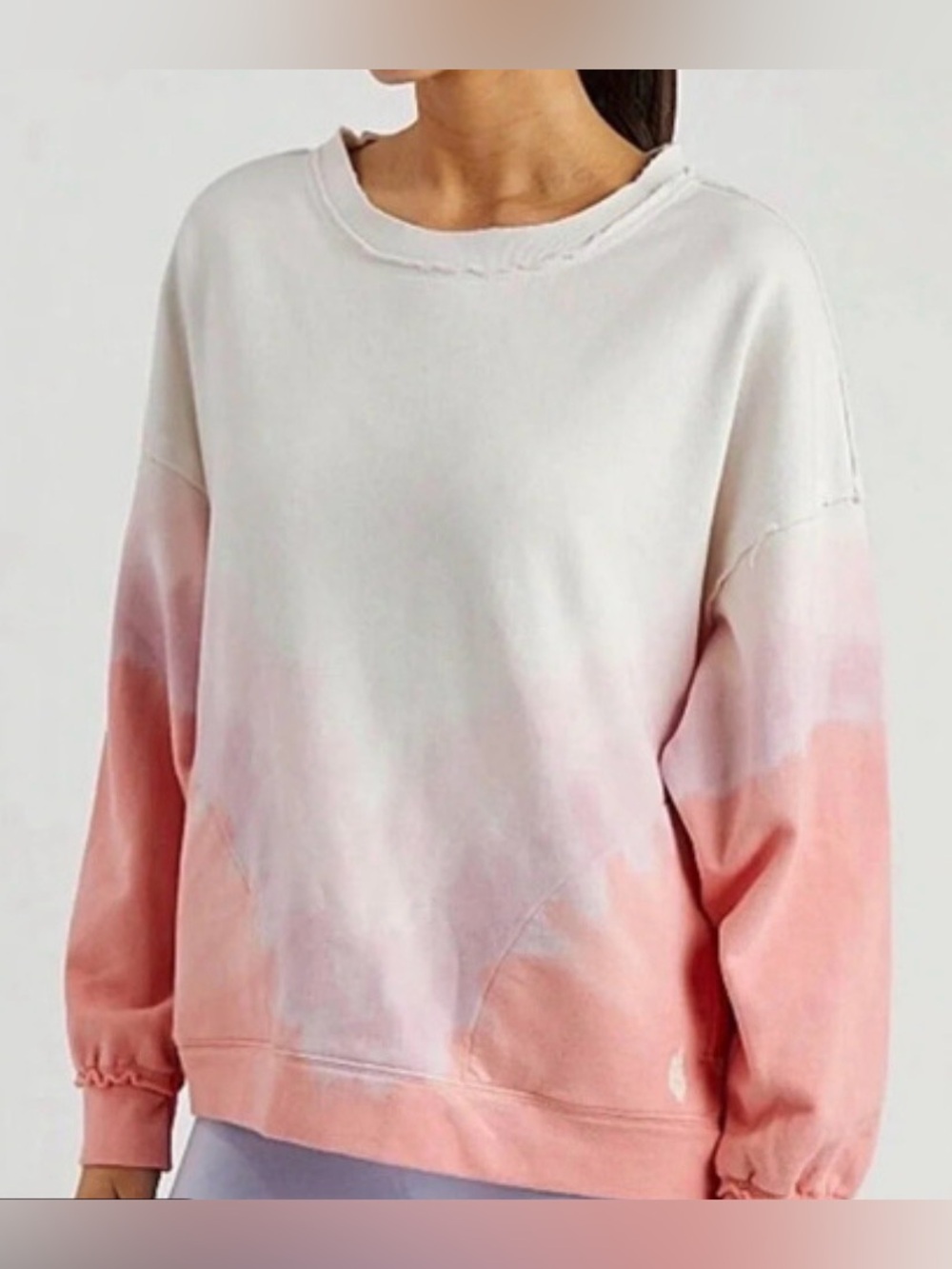 Free People FP Movement Women’s Metti Ombré Crew Neck Sweatshirt Size Large